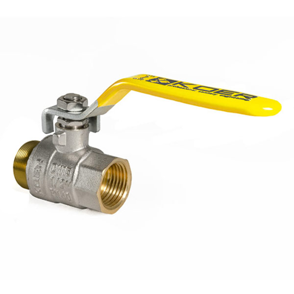Кран кульовий KOER KR.215.G - 1/2" FM ГШВ YELLOW, ручка "важіль" жовта Кран кульовий KOER KR.215.G - 1/2" FM ГШВ YELLOW, ручка "важіль" жовта