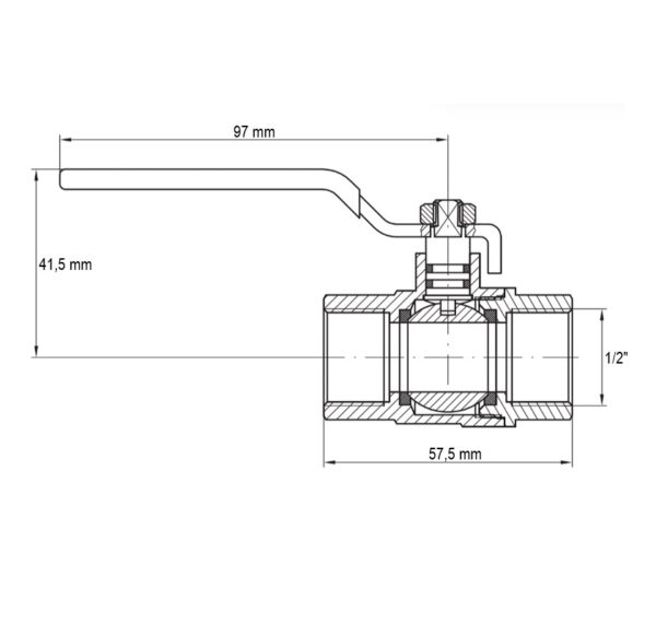 Кран кульовий Koer KG.204 - 1/2" FF ГГВ (газ)