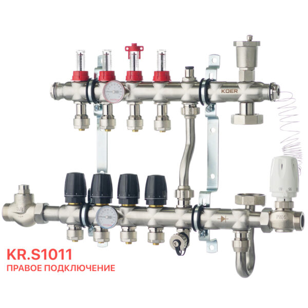 Колектор з вбудованим зміш. вузлом Koer KR.S1011-4 1 "х4 SUS304 і євроконус 3/4-16