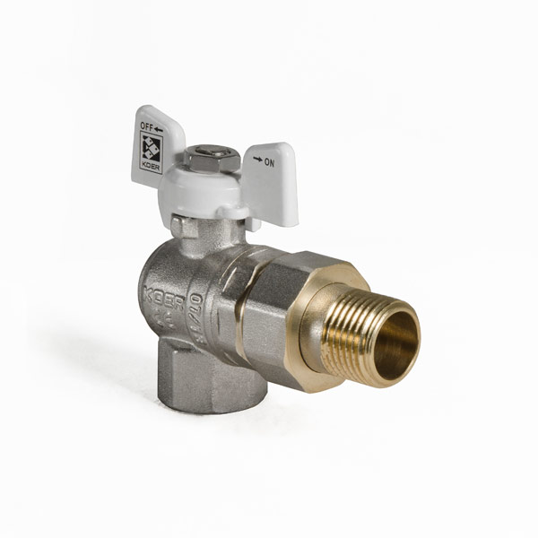 Кран з американкою 1/2" (Koer KR.228.W) кутовий білий Кран з американкою 1/2" (Koer KR.228.W) кутовий білий