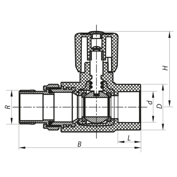 Кран радіаторний 20x1/2 прямий PPR Koer K0159.PRO Кран радіаторний 20x1/2 прямий PPR Koer K0159.PRO