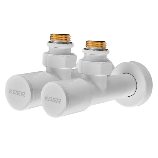 Комплект кранів рушникосушарки кутовий M1/2''xM1/2'' подовжений KOER KR.SET.534 WHITE Комплект кранів рушникосушарки кутовий M1/2''xM1/2'' подовжений KOER KR.SET.534 WHITE