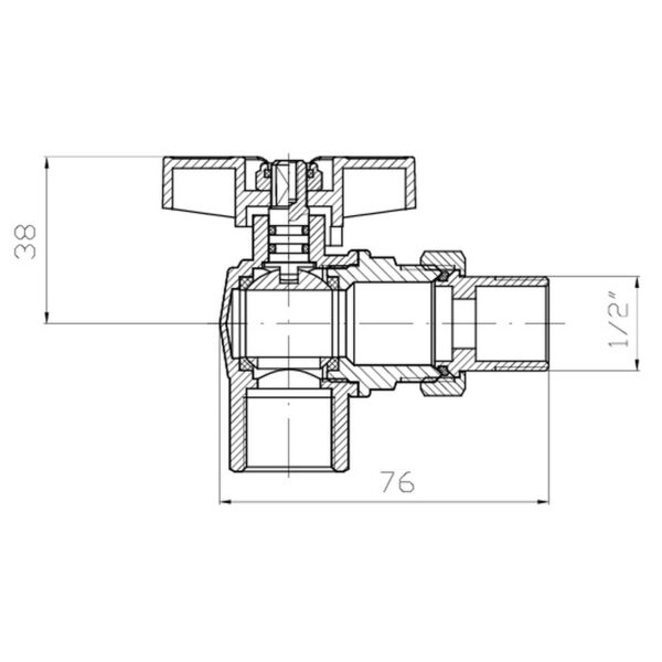 Кран з американкою кутовий KOER EXTREME KE.228-15 - 1/2" ручка "метелик" червона Кран з американкою кутовий KOER EXTREME KE.228-15 - 1/2" ручка "метелик" червона