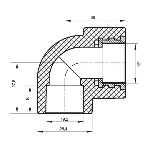 Кут ВР 20x1/2F PPR Koer K0113.PRO