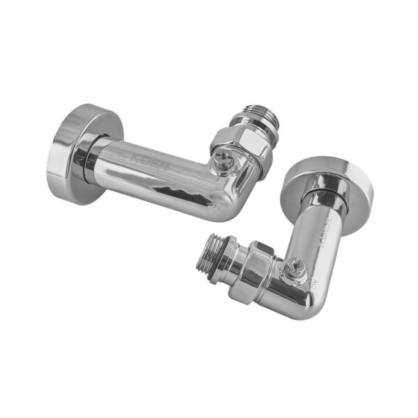 Комплект кранів рушникосушарки кутовий M1/2''xM1/2'' запірний хромований KOER KR.SET.550 Комплект кранів рушникосушарки кутовий M1/2''xM1/2'' запірний хромований KOER KR.SET.550