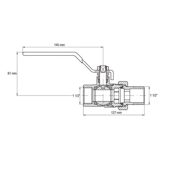 Кран з американкою ручка важіль KOER KR.229 - 1 1/2" Кран з американкою ручка важіль KOER KR.229 - 1 1/2"