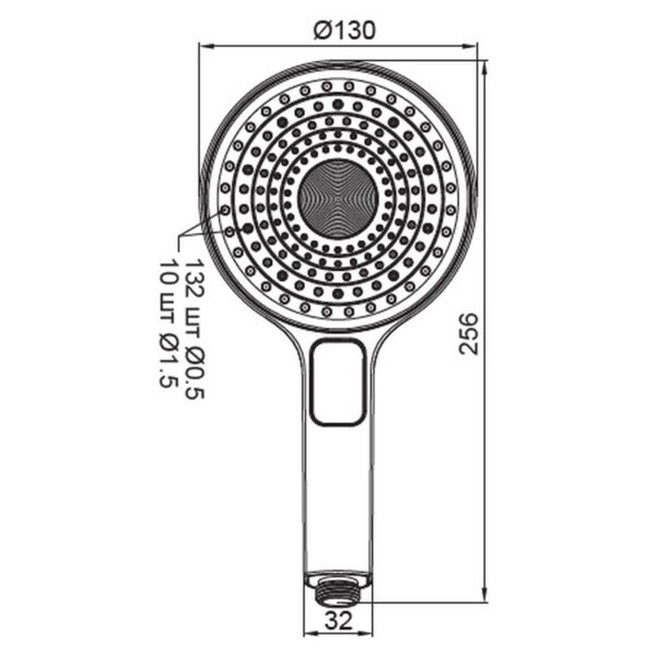 Лійка для душу KOER KP-0403-03, 3 функції (Колір білий) Лійка для душу KOER KP-0403-03, 3 функції (Колір білий)