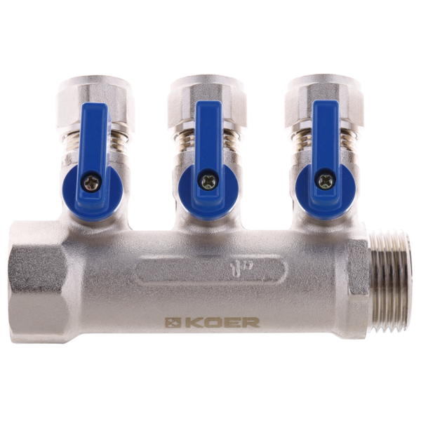Колектор для теплої підлоги Koer KR.1126-3 1"x3 ways Колектор для теплої підлоги Koer KR.1126-3 1"x3 ways