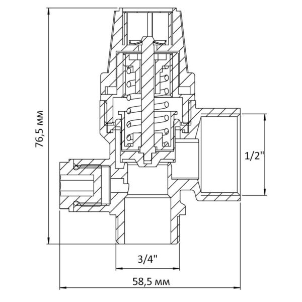 Клапан запобіжний ВЗ 1/2"х3/4" Koer KR.1262 (з вих. для підключ. манометра) (2.5 бар) Клапан запобіжний ВЗ 1/2"х3/4" Koer KR.1262 (з вих. для підключ. манометра) (2.5 бар)