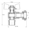 Кран з накидною гайкою 1/2" ГШМ кутовий Koer KR.221 Кран з накидною гайкою 1/2" ГШМ кутовий Koer KR.221