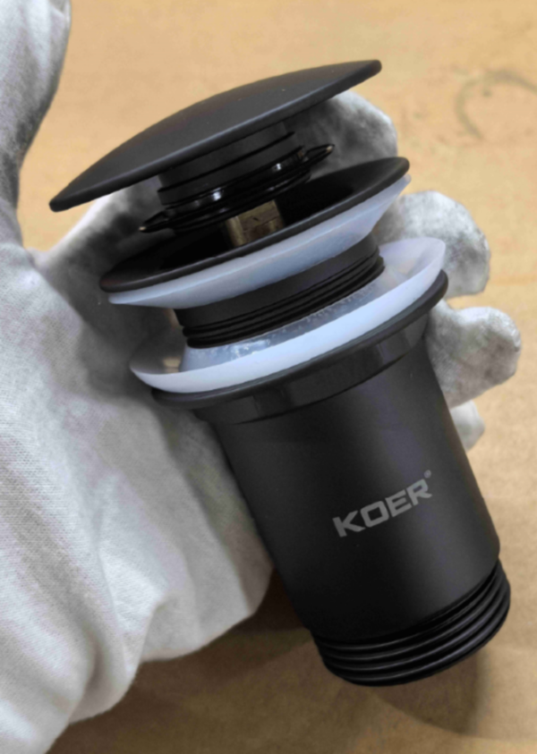 Донний клапан для раковини без переливу KOER PW-08-05 автоматичний (Click-Clack) (Колір чорний) 1 1/4'' Донний клапан для раковини без переливу KOER PW-08-05 автоматичний (Click-Clack) (Колір чорний) 1 1/4''