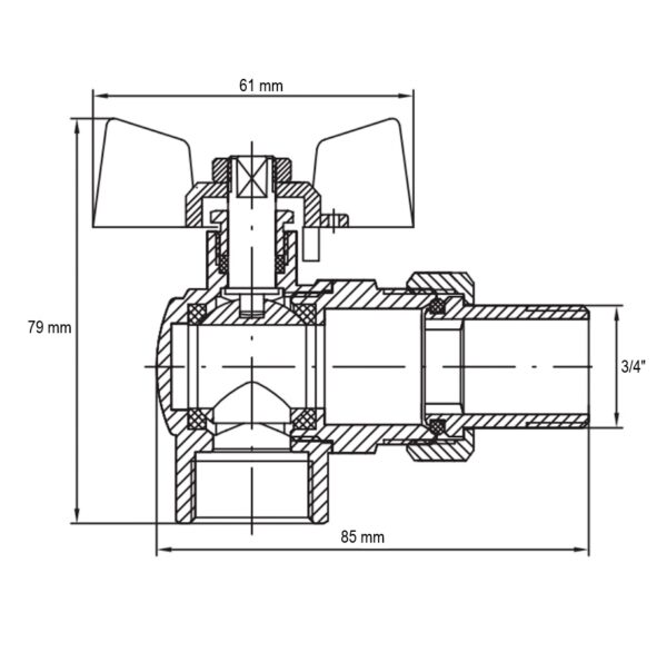 Кран з американкою 3/4" "антіпротечка"(Koer KR.228.W-Gi) кутовий білий Кран з американкою 3/4" "антіпротечка"(Koer KR.228.W-Gi) кутовий білий