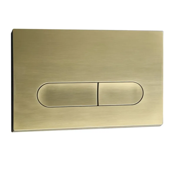 Панель змиву KOER KT-0608-12 240x160x10mm пластикова, кнопка закруглена (колір матове золото)