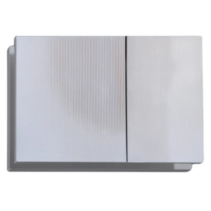 Панель змиву KOER KT-0610-STR-01 240x160x32mm пластикова, кнопка квадратна (колір хром з лінійною структурою) Панель змиву KOER KT-0610-STR-01 240x160x32mm пластикова, кнопка квадратна (колір хром з лінійною структурою)