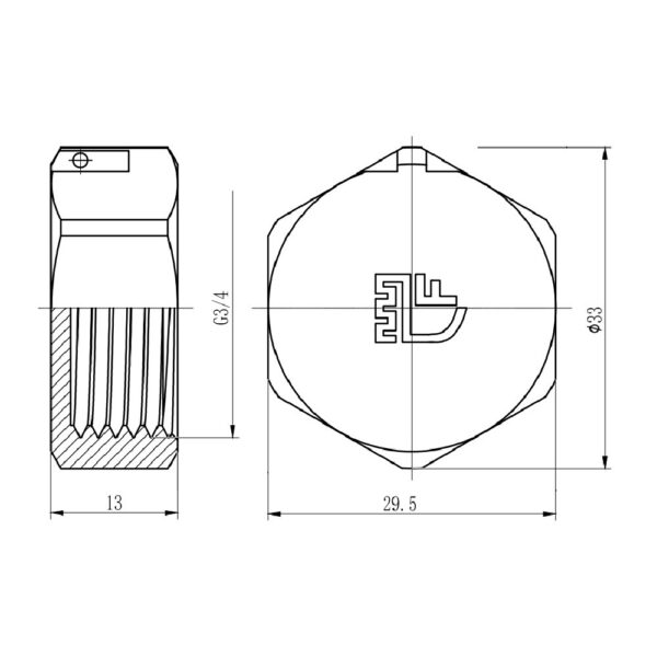 Заглушка Thermo Alliance Forte 3/4" ВР SF35220 Заглушка Thermo Alliance Forte 3/4" ВР SF35220
