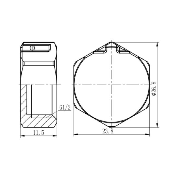 Заглушка Thermo Alliance Forte 1/2" ЗР хром SF353H15 Заглушка Thermo Alliance Forte 1/2" ЗР хром SF353H15
