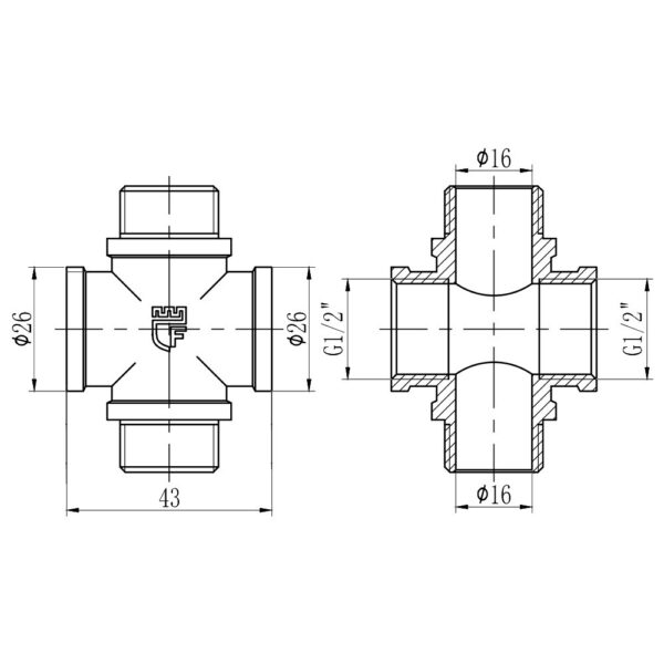 Хрестовина Thermo Alliance Forte 1/2" ВЗ SF35515