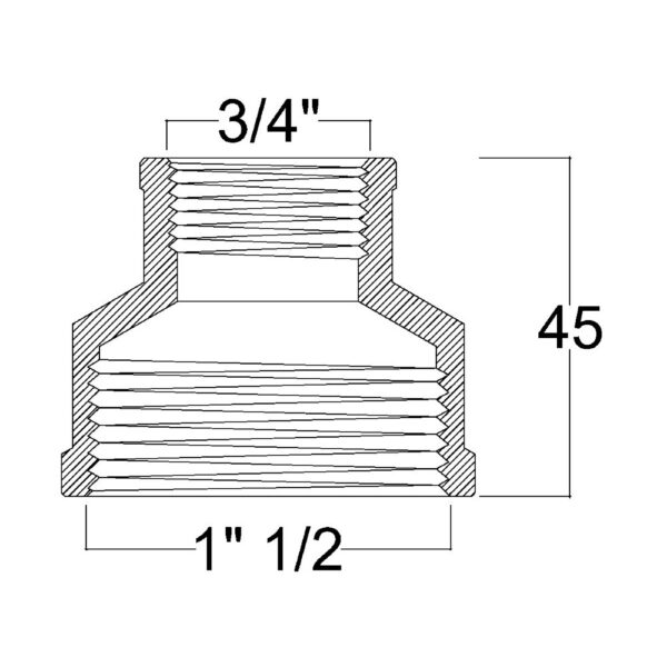 Муфта редукційна Thermo Alliance Forte 1 1/2х3/4" ВВ SF3574020 Муфта редукційна Thermo Alliance Forte 1 1/2х3/4" ВВ SF3574020