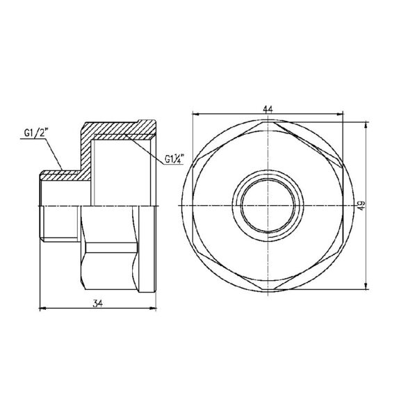 Перехід Thermo Alliance Forte 1" 1/4х1/2" ВЗ SF3603215 Перехід Thermo Alliance Forte 1" 1/4х1/2" ВЗ SF3603215