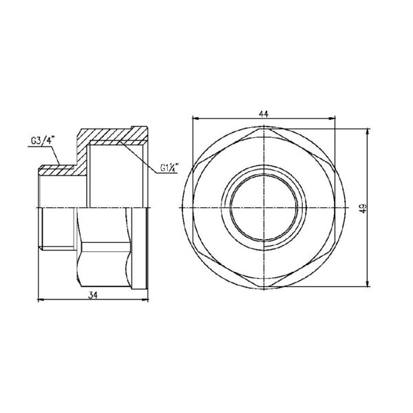 Перехід Thermo Alliance Forte 1" 1/4х3/4" ВЗ SF3603220 Перехід Thermo Alliance Forte 1" 1/4х3/4" ВЗ SF3603220