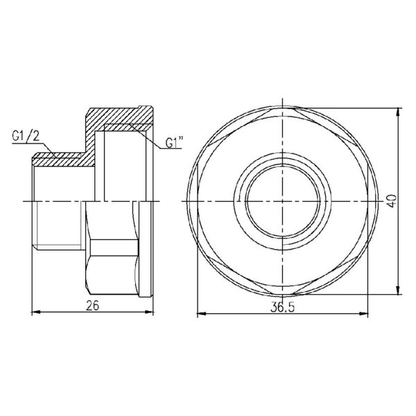 Перехід Thermo Alliance Forte 1"х1/2" ВЗ SF3602515 Перехід Thermo Alliance Forte 1"х1/2" ВЗ SF3602515