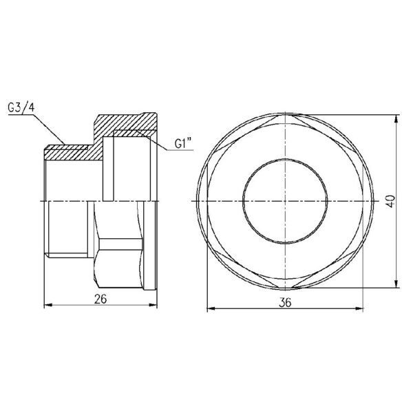 Перехід Thermo Alliance Forte 1"х3/4" ВЗ SF3602520 Перехід Thermo Alliance Forte 1"х3/4" ВЗ SF3602520