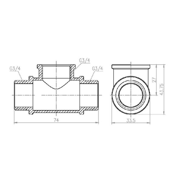 Трійник Thermo Alliance Forte 3/4" ВЗЗ SF36620 Трійник Thermo Alliance Forte 3/4" ВЗЗ SF36620