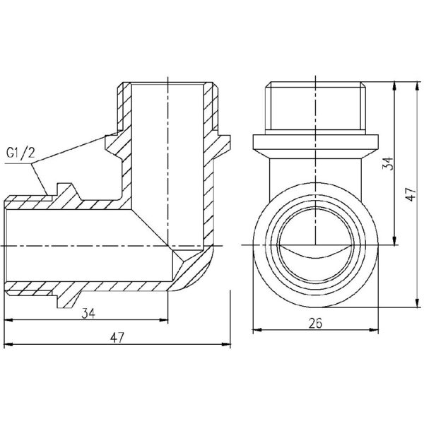 Кут Thermo Alliance Forte 1/2" ЗЗ SF37315