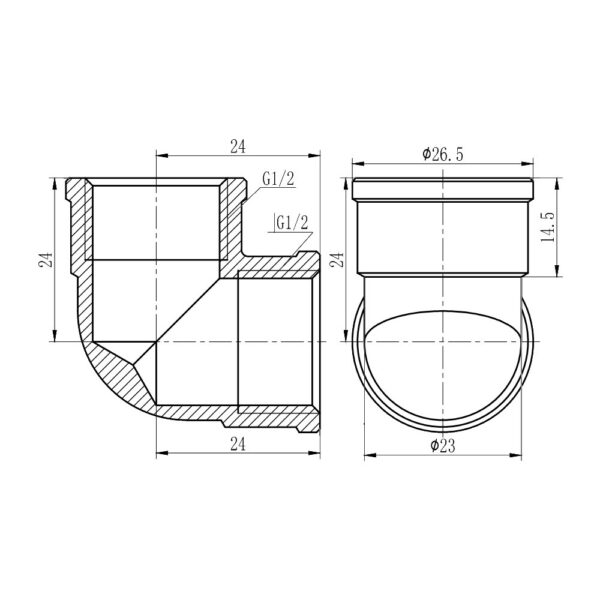 Кут Thermo Alliance Forte 1/2" ВВ хром SF368H15 Кут Thermo Alliance Forte 1/2" ВВ хром SF368H15