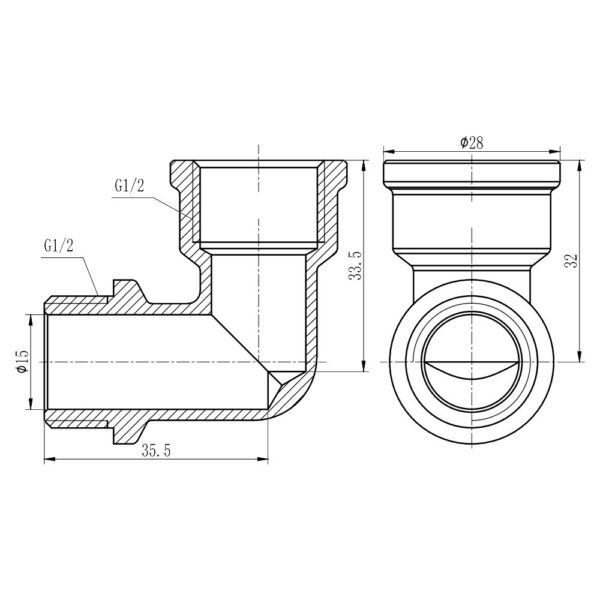 Кут Thermo Alliance Forte 1/2" ВЗ хром SF372H15 Кут Thermo Alliance Forte 1/2" ВЗ хром SF372H15