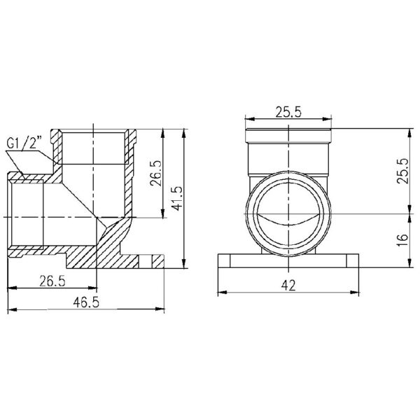 Кут настінний Thermo Alliance Forte 1/2" ВВ SF37115 Кут настінний Thermo Alliance Forte 1/2" ВВ SF37115