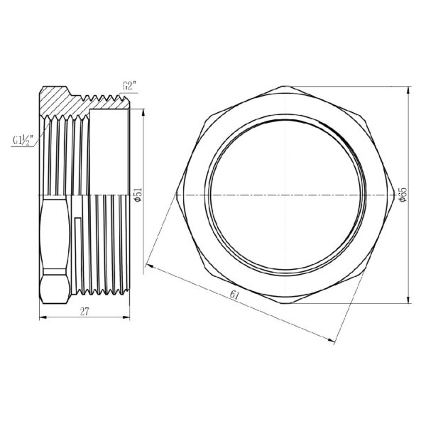 Футорка Thermo Alliance Forte 2"х1" 1/2 ЗВ SF3745040 Футорка Thermo Alliance Forte 2"х1" 1/2 ЗВ SF3745040