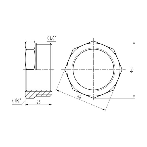 Футорка Thermo Alliance Forte 1 1/2"х1 1/4" ЗВ SF3744032