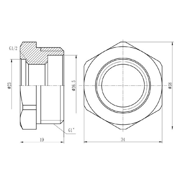Футорка Thermo Alliance Forte 1"х1/2" ЗВ SF3742515 Футорка Thermo Alliance Forte 1"х1/2" ЗВ SF3742515