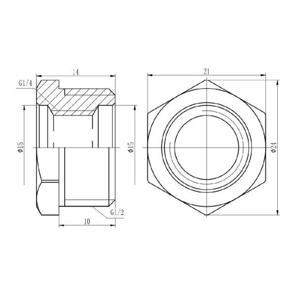 Футорка Thermo Alliance Forte 1/2"х1/4" ЗВ SF374156 Футорка Thermo Alliance Forte 1/2"х1/4" ЗВ SF374156