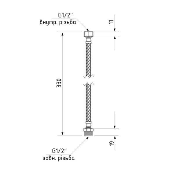 Гнучка підводка для води Thermo Alliance Forte ВЗ 30 см SF382W30