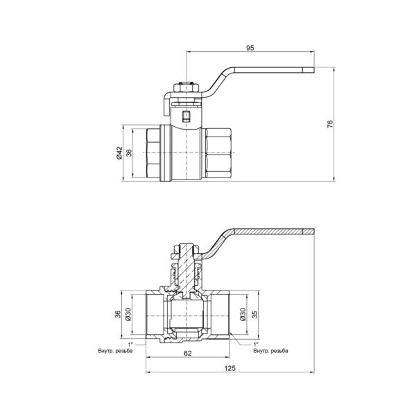 Кран кульовий Thermo Alliance Base 1" ВР для води (важіль) SD600W25 Кран кульовий Thermo Alliance Base 1" ВР для води (важіль) SD600W25
