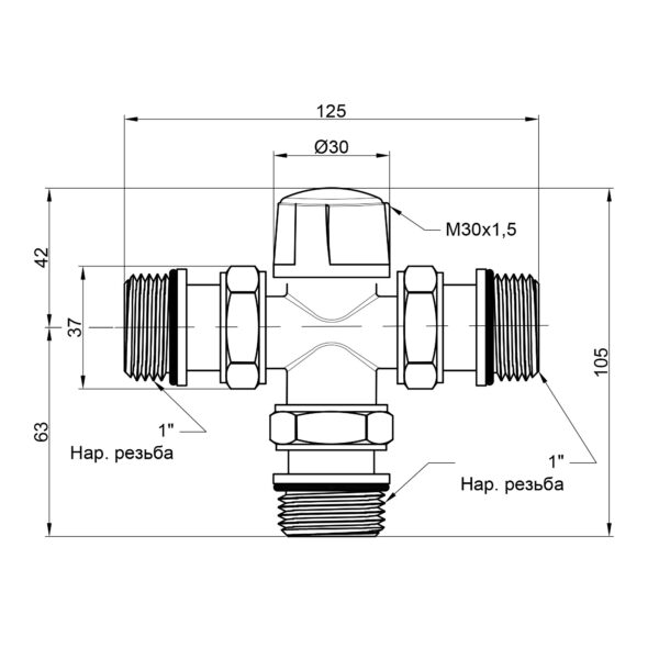 Зонний вентиль Icma 1"х3 №301 Зонний вентиль Icma 1"х3 №301
