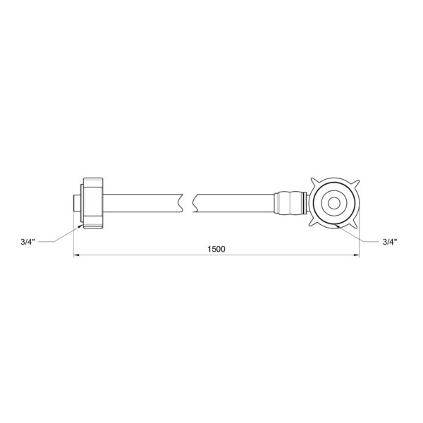 Шланг залив Thermo Alliance Standart для пральної машини 150 см SD095W150 Шланг залив Thermo Alliance Standart для пральної машини 150 см SD095W150