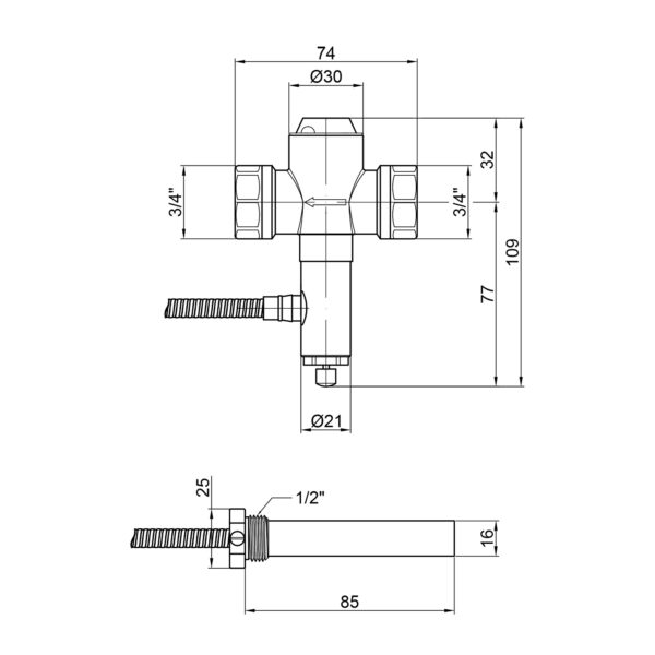 Клапан теплового скидання Icma 3/4" №608 Клапан теплового скидання Icma 3/4" №608