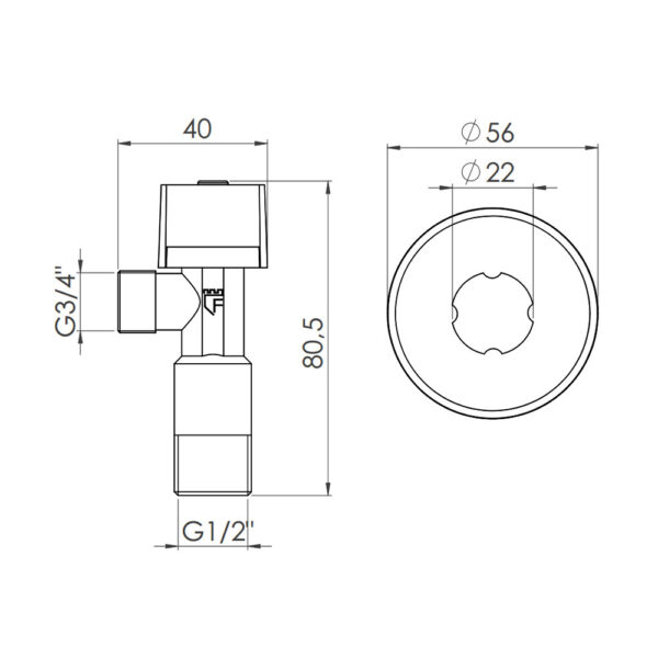 Кран приладовий кульовий Арко Thermo Alliance Standart 1/2"З х 3/4"З SF340W1520 Кран приладовий кульовий Арко Thermo Alliance Standart 1/2"З х 3/4"З SF340W1520