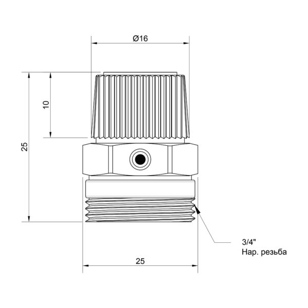 Кран Маєвського Thermo Alliance Standart 3/4" ручний SD211W20 Кран Маєвського Thermo Alliance Standart 3/4" ручний SD211W20