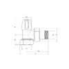 Кран радіаторний Icma 1/2" кутовий без ручки №805 Кран радіаторний Icma 1/2" кутовий без ручки №805