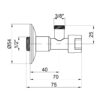 Кран приладовий буксовий Icma 1/2" х3/8" кутовий №519 Кран приладовий буксовий Icma 1/2" х3/8" кутовий №519