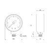 Манометр Icma 1/4" 0-10 бар, нижнє підключення №244