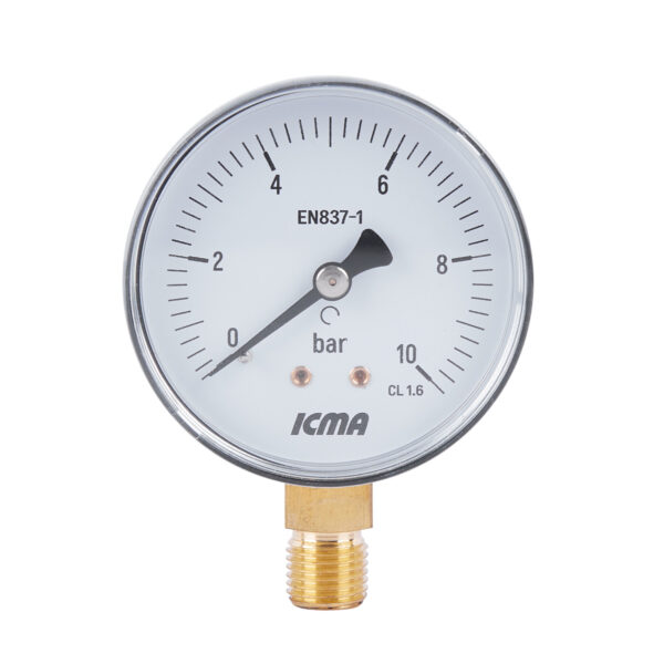 Манометр Icma 1/4" 0-6 бар, нижнє підключення №244 Манометр Icma 1/4" 0-6 бар, нижнє підключення №244