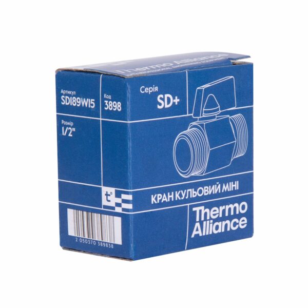 Кран кульовий Thermo Alliance Standart "Mini" 1/2" ЗР SD189W15 Кран кульовий Thermo Alliance Standart "Mini" 1/2" ЗР SD189W15