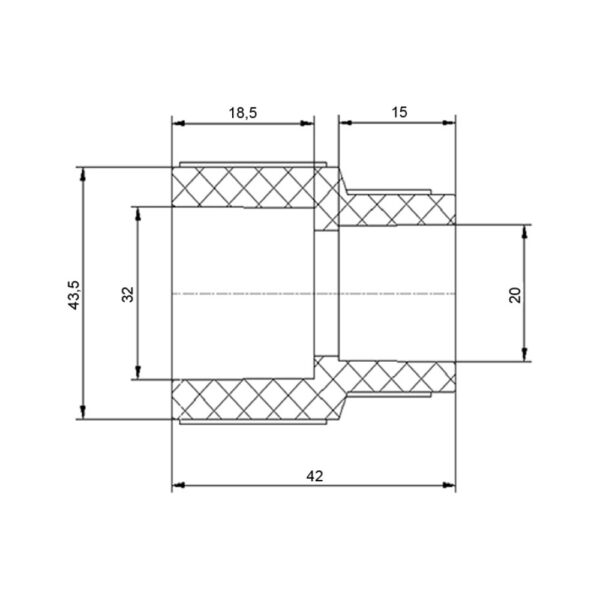 Муфта PPR Blue Ocean 32х20 редукційна Муфта PPR Blue Ocean 32х20 редукційна