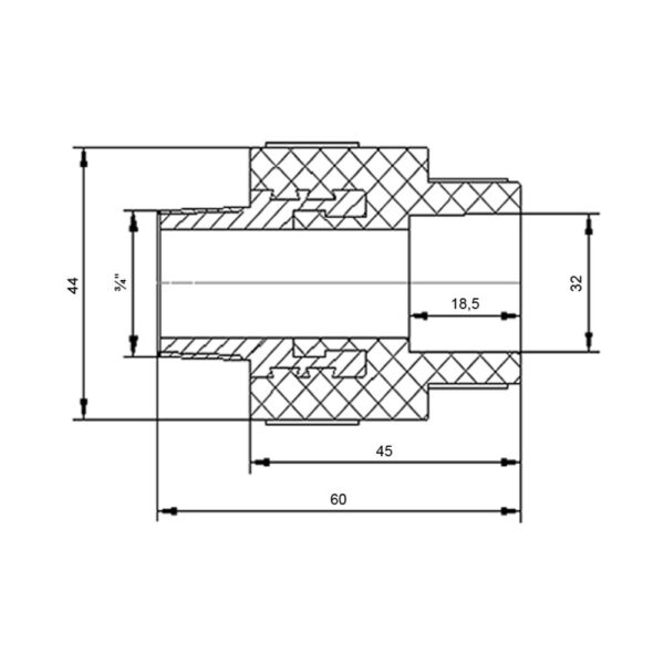 Муфта PPR Blue Ocean 32х3/4" ЗР Муфта PPR Blue Ocean 32х3/4" ЗР