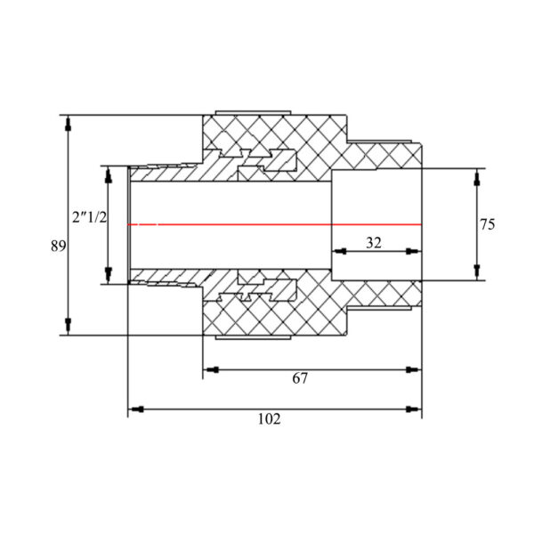 Муфта PPR Blue Ocean 75х2" 1/2 ЗР Муфта PPR Blue Ocean 75х2" 1/2 ЗР